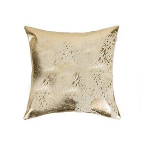 Natural Home Decor Torino Scotland Cowhide Pillow | 1-Piece | Natural & gold